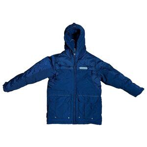 Akademiks Men's Medium Down Filled Hooded Puffer Jacket Coat Blue Insulated